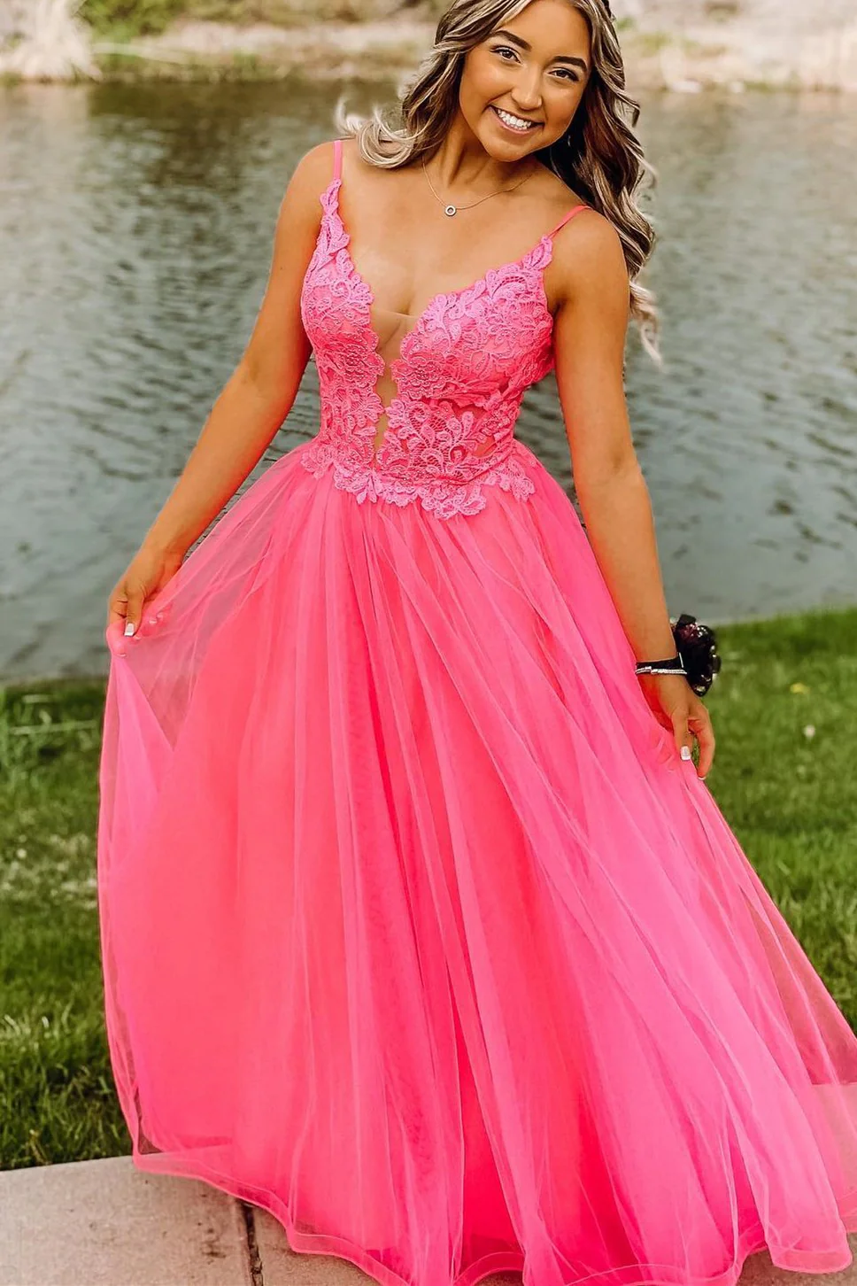 pink prom dress