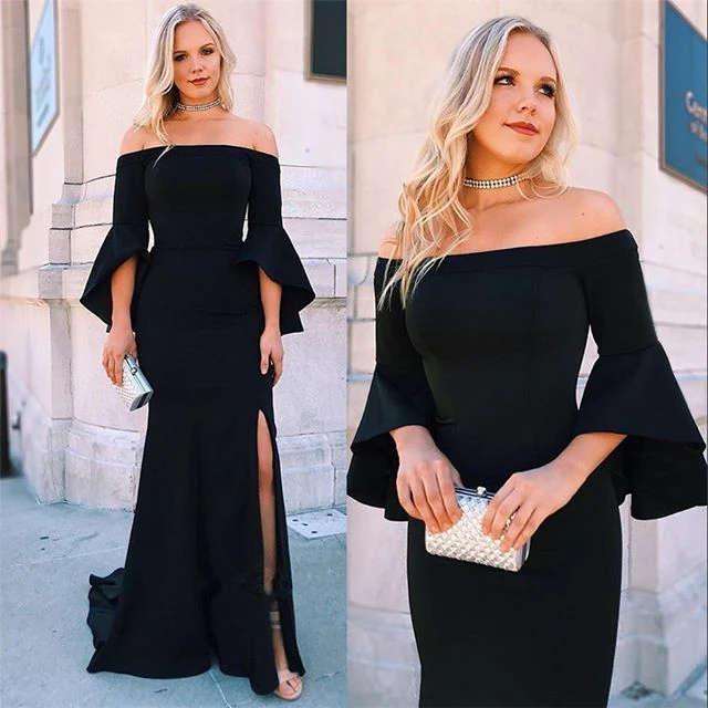 black dresses for wedding guest