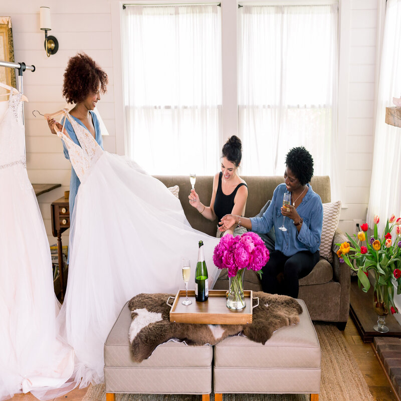 Trying on Wedding Dresses